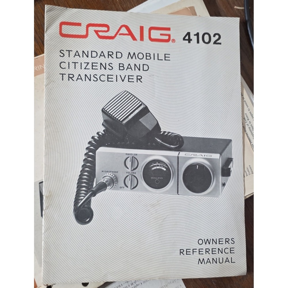 Craig 4102 Standard Mobile Citizens Band CB Transceiver Owners Reference Manual